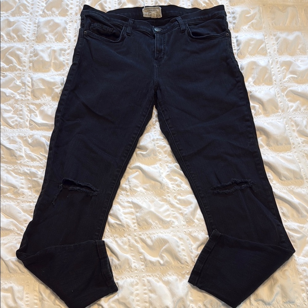 Women's Black Distressed Skinny Jeans